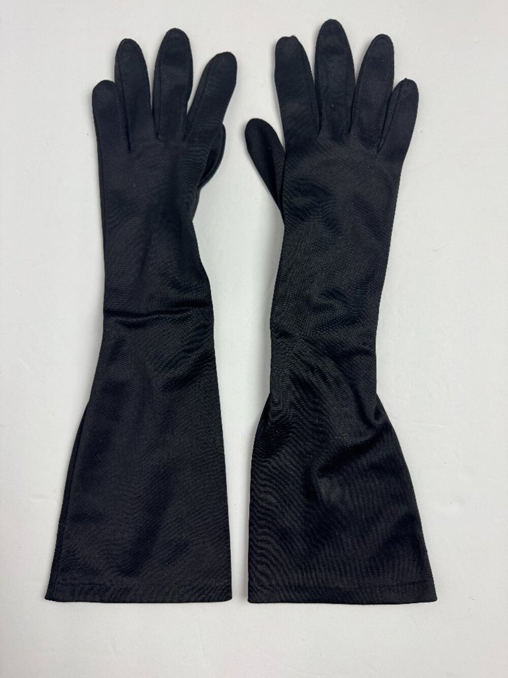 Vintage Black Gloves 100% nylon Made in U.S.A.
